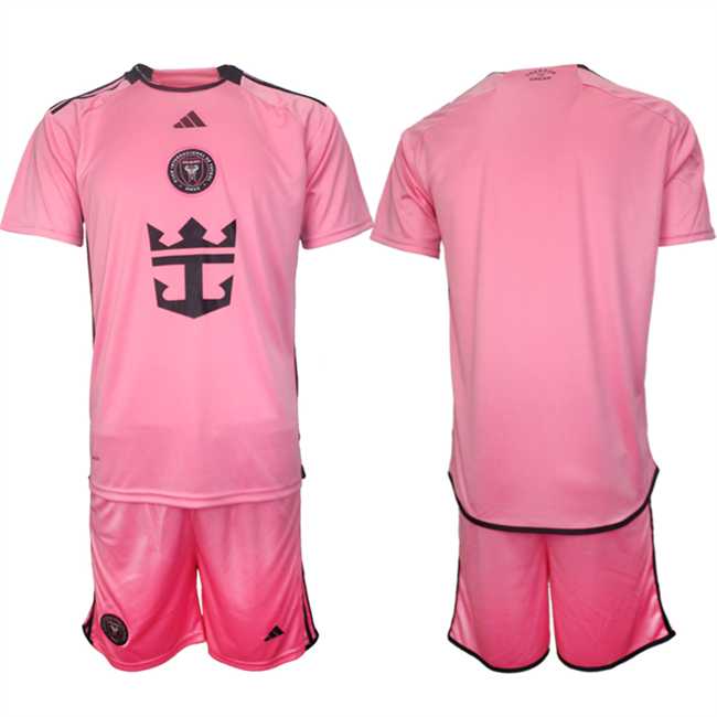 Mens Inter Miami CF Blank 2024-25 Pink Home Soccer Jersey Suit->->Custom Jersey